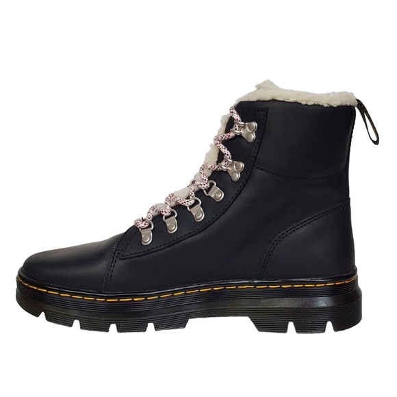New Dr Martens combs faux fur shearling lined leather combat boots black winter - Picture 6 of 12